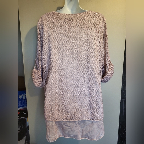 Chic Lace Blouse - Light Pink, Size Large - Picture 2 of 3